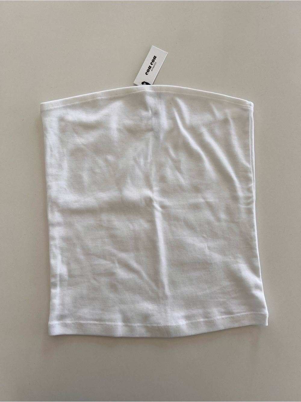 Cou Cou Intimates White Strapless Tube Top — Minimal Cotton Blend